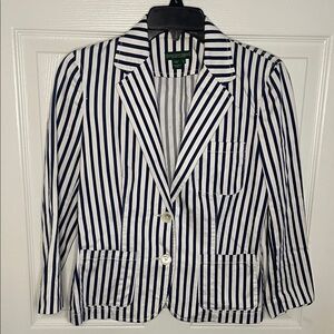 Ralph Lauren Navy and White Striped Blazer